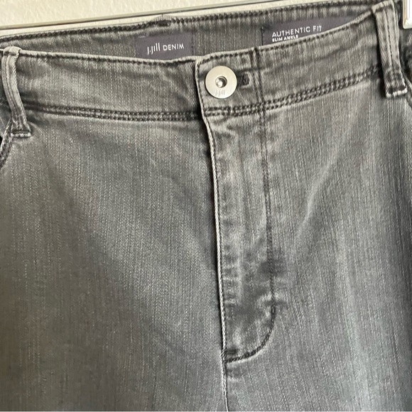 J Jill Charcoal Gray Authentic Fit Slim Ankle Jeans-18 - Picture 2 of 8